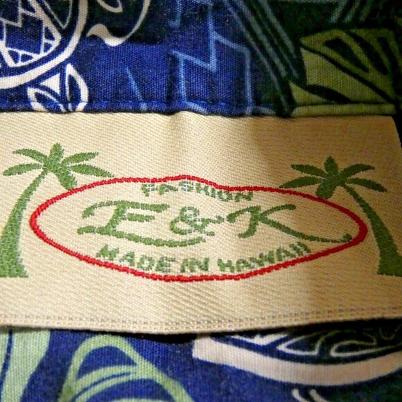 E & K Men Hawaiian Shirt Size L 100% Cotton Short Sleeve Made in Hawaii Summer - Picture 2 of 7